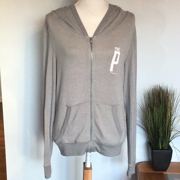 PINK Victoria's Secret Tops - PINK VS FULL ZIP LIGHTWEIGHT SWEATSHIRT